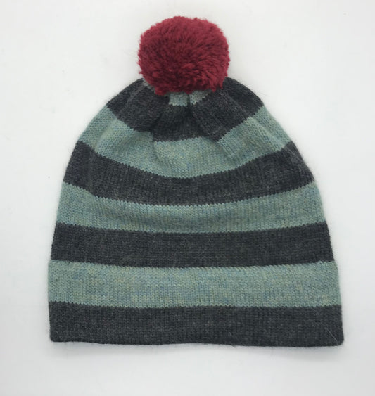 AW24/25 collection. Striped bobble hat